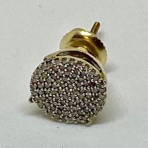 Earnings stud one pecis diamonds solid gold 14k